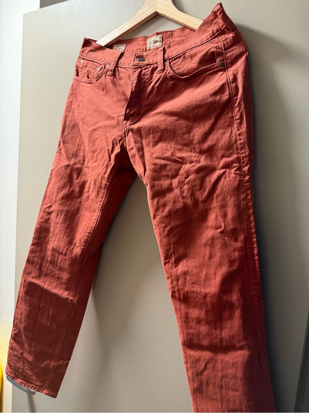 Men's Rust Red pants - Classic Straight Fit